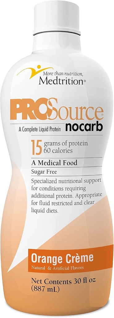 액체 교원질 펩티드 유형 I, Oz 당 III 15 그램 단백질. |Prosource NoCarb Orange Crème 4 병 팩 Medtrition|