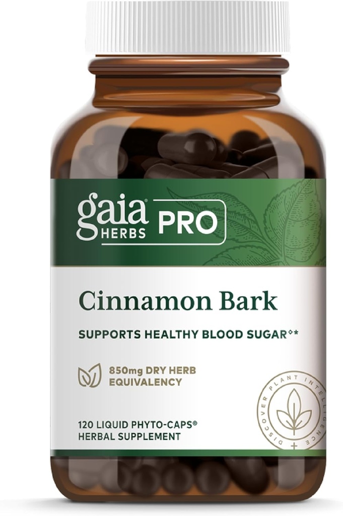 Gaia Herbs Pro Cinnamon Bark - 건강한 대사를 지원합니다 - 유기, Vegan, Soy-Free & Gluten-Free - 120 액체 Phyto-Caps (120 서빙)
