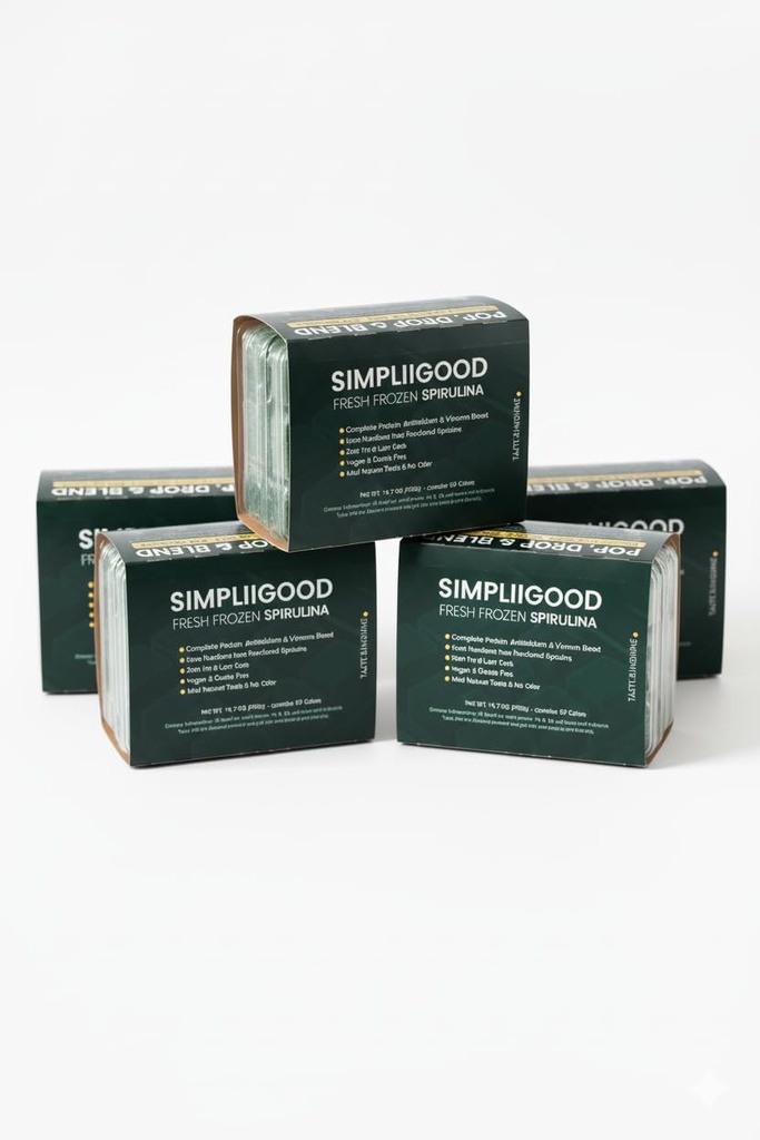 성인 & 청소년 Nutrient-Rich를 위한 언 Spirulina 프리미엄 Superfood는 언 Spirulina 12 트레이를 사용하게 쉬운 10 각 팩에 큐브를 포함합니다. 2 큐브 = 28g (1 서빙)