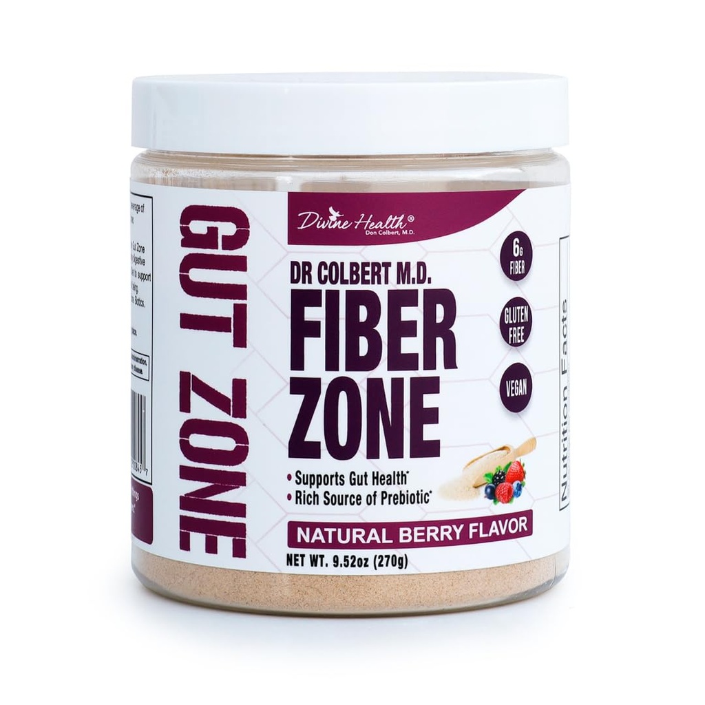 Colbert MD Fiber Zone Powder | Berry flavor | Prebiotics, Isoluble & Soluble Fiber | Psyllium Husk | Inulin | Keto Zone Diet & Healthy Gut Zone 추천 | 9.52 oz