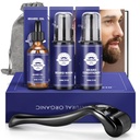 Beard Gift Kit - 오일, 와인, 전통, 롤러 (나이들 길이 : 0.25mm) Beard, Storage Bag,Mustache Gift Set for Boyfriend 남편 아버지 아빠 아빠