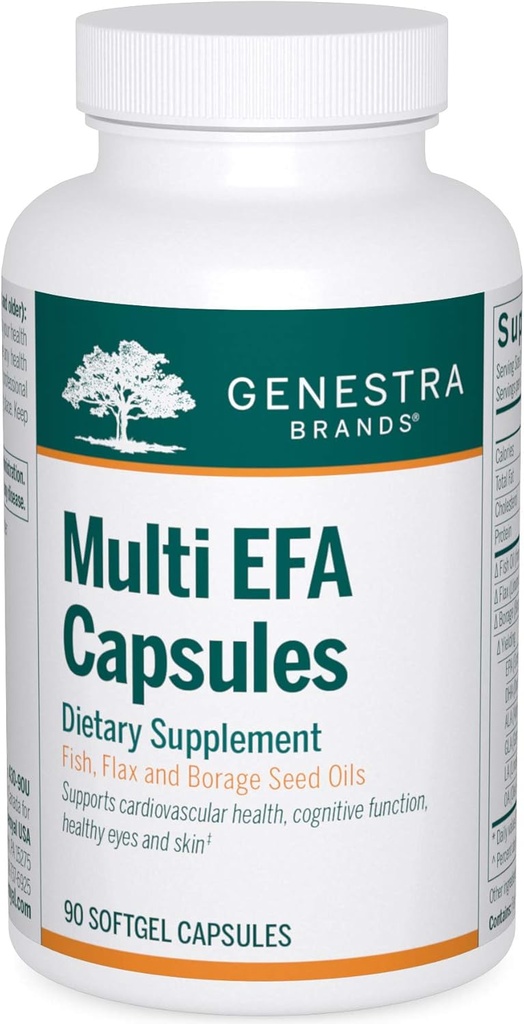 Genestra 브랜드 멀티 EFA 캡슐 | 생선의 독특한 혼합, Flax, Borage Seed Oils | 90 Softgel 캡슐
