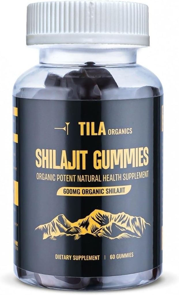 Tila 유기 Himalayan Shilajit 수지 연약한 젤 - 60 Gummies, 85 이상 추적 무기물, Fulvic 산 및 Humic 산 Vegan 글루텐을 가진 남자 & 여자를 위한 600 mg 자연적인 보충교재
