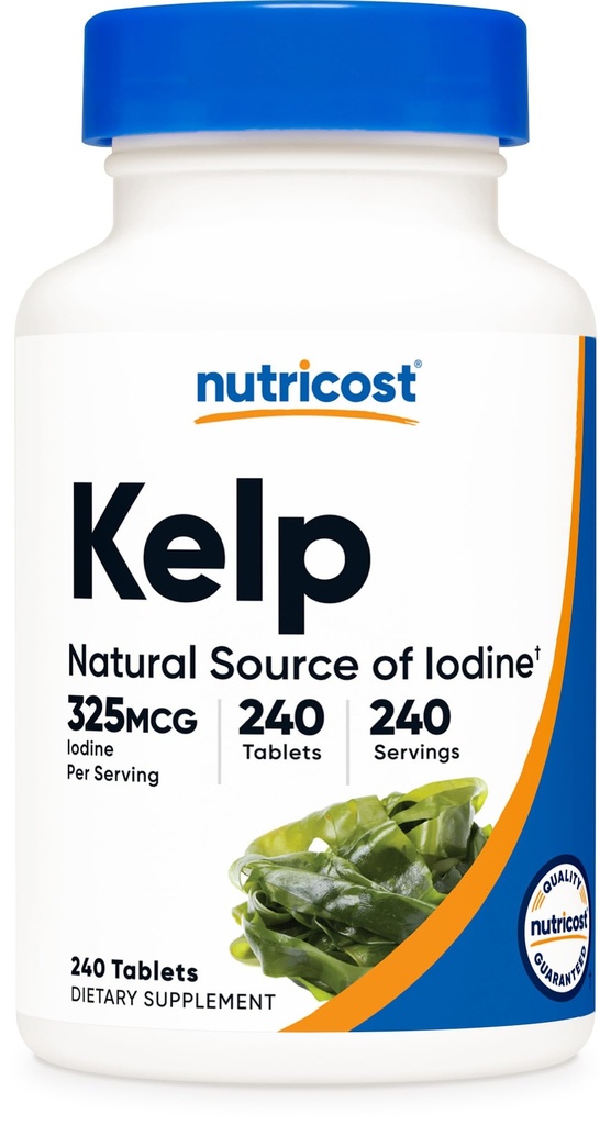 Nutricost Kelp 정제, Iodine의 325mcg, 240 정제 - 비 GMO, 글루텐 무료