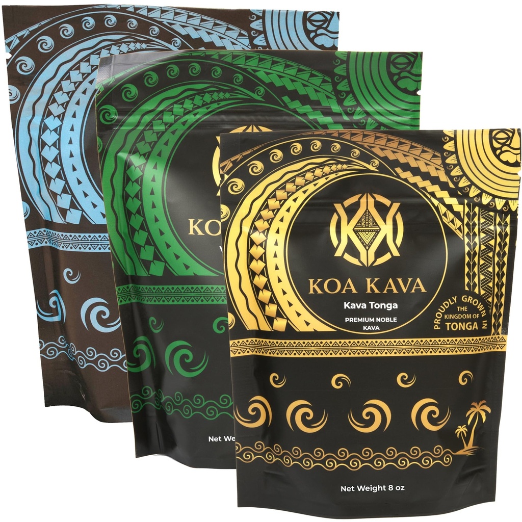 8 oz Koa Kava 번들 프리미엄 Tongan, 피지난 Waka 및 바누아투 Waka Kava 뿌리 분말