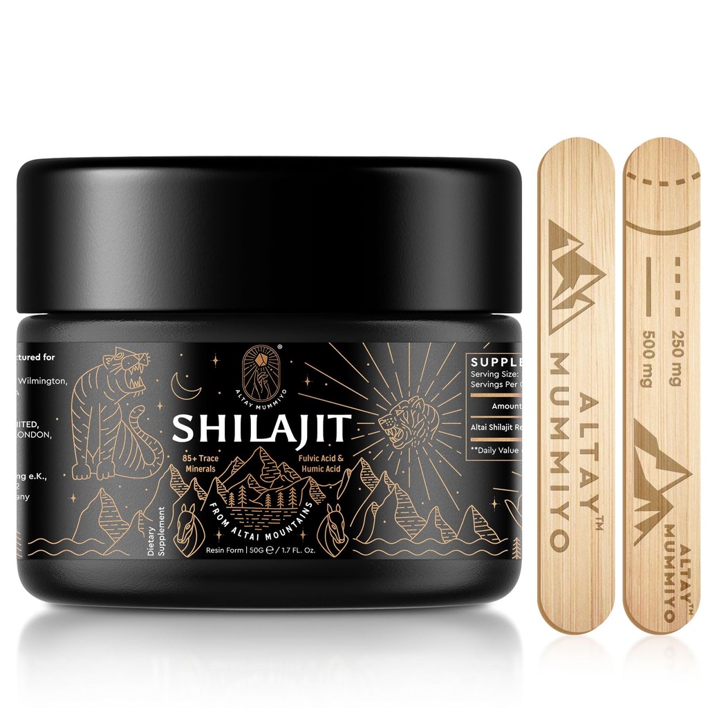 Fulvic Acid & Trace Minerals, Original Siberian Shilajit Pure with 85+ Humic Acid Supplement Gel for Energy & Immune System - 100 서빙 / 50g