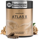 남성용 ATLAS X 10-in-1 Masculinity Maximiser 보충 - 에너지, 힘 & 활력 캡슐 Shilajit, Ashwagandha, 아연, Safed Musli, Tongkat Ali, Black Maca, Fadogia Agrestis, 2 개월 공급