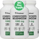 PRISTINE'S Cordyceps 버섯 (3 팩) 1000 MG - Athletic 성과, 내구시간 & Immunity Adaptogen 캡슐 보충교재 - 180 일 공급 - 노화 방지 지원 산화 방지제