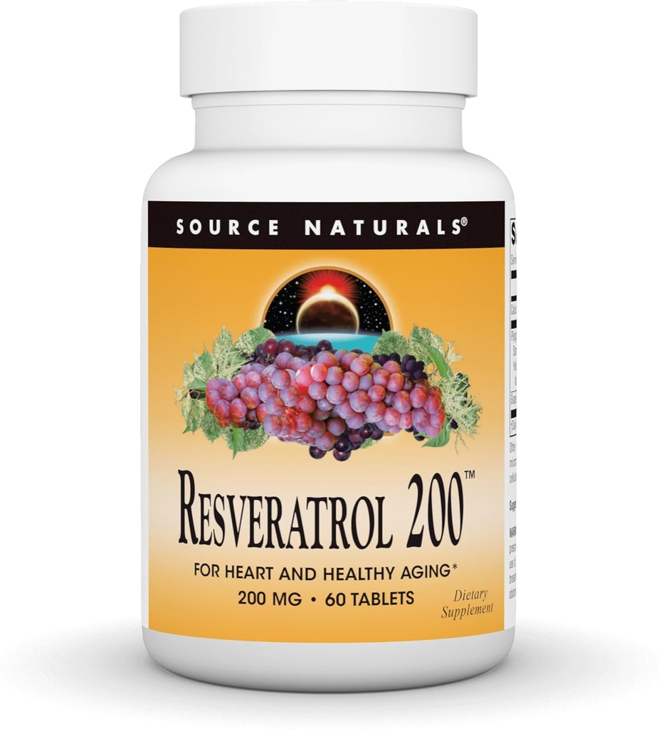 Source Naturals Resveratrol, 심장 및 건강한 노화 * 200 mg - 60 정제