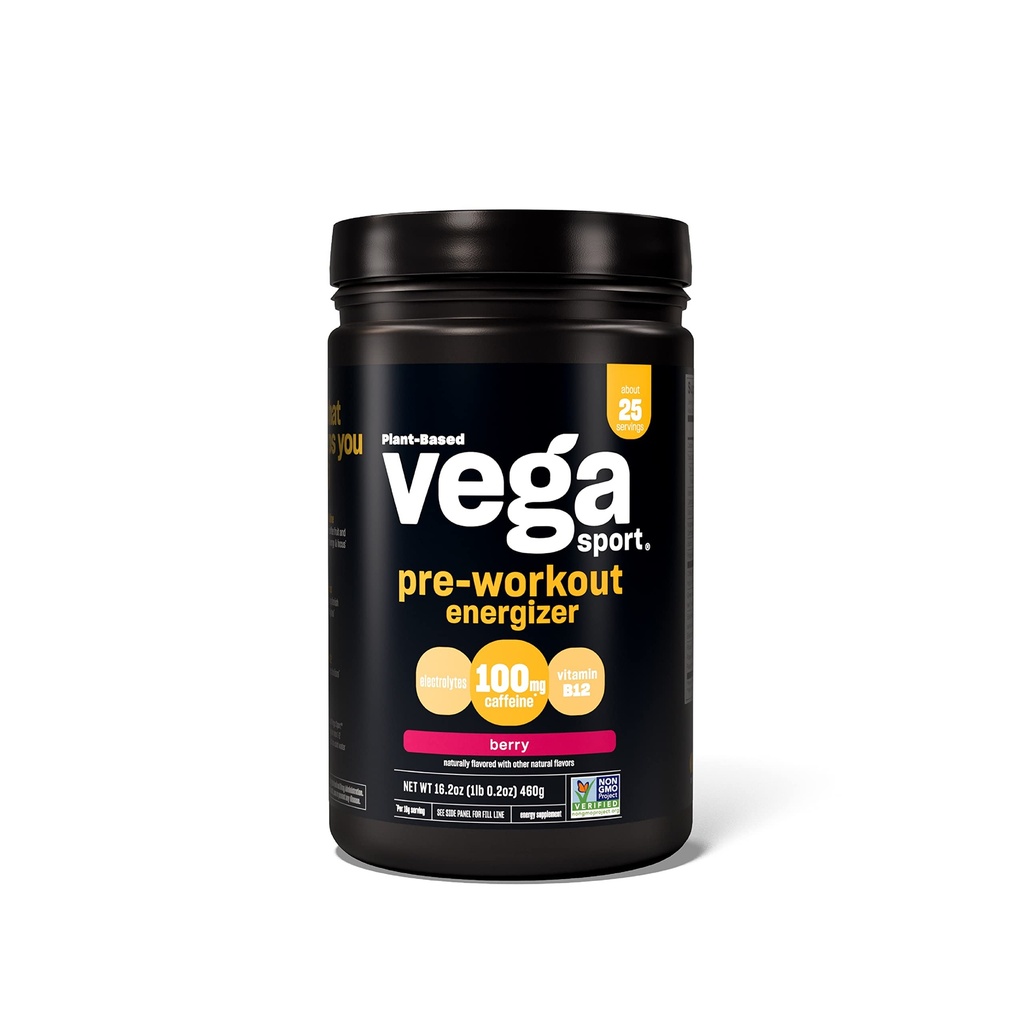 Vega 스포츠 Energizer, Acai Berry, 여자와 남자를 위한 전 운동 분말, 지원 에너지와 초점, Electrolytes, Vegan, Keto, 글루텐 자유로운, 낙농장 자유로운, 비 GMO (25 봉사), 1.01 파운드 (1의 포장)
