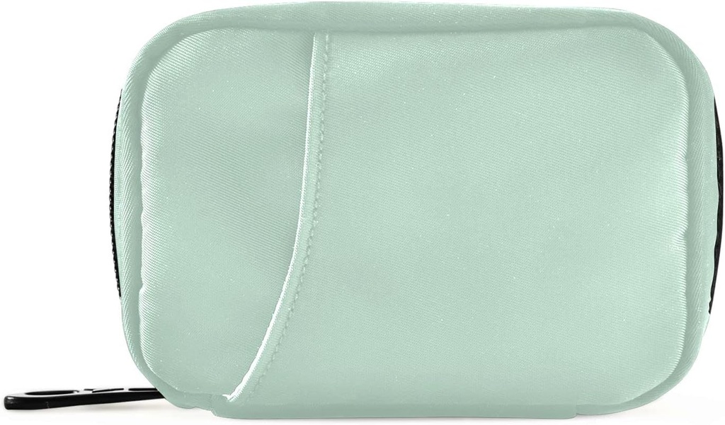 Naanle Pill Box 7 Day Pill Case Travel Pill 주최자 가방 지퍼 휴대용 주간 케이스 컴팩트 사이즈 비타민 보충 홀더, 솔리드 컬러 라이트 그린, 4.6 x 3.14 x 1.88 인치, 0.12 킬로그램