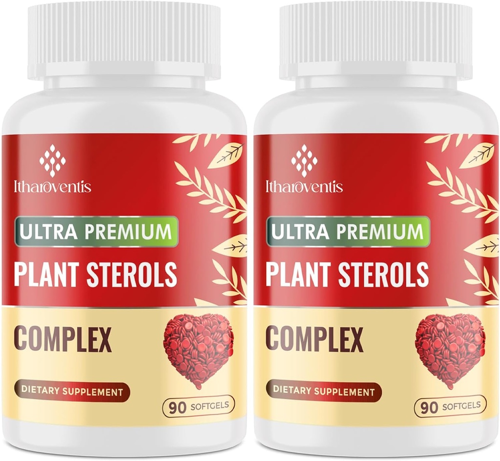 Cholesterol 식물 Sterols, Niacin, 빨간 효모 밥, Bergamot, Omega-3 & 마늘 - Advenced 흡수 공식 - 180 Softgels