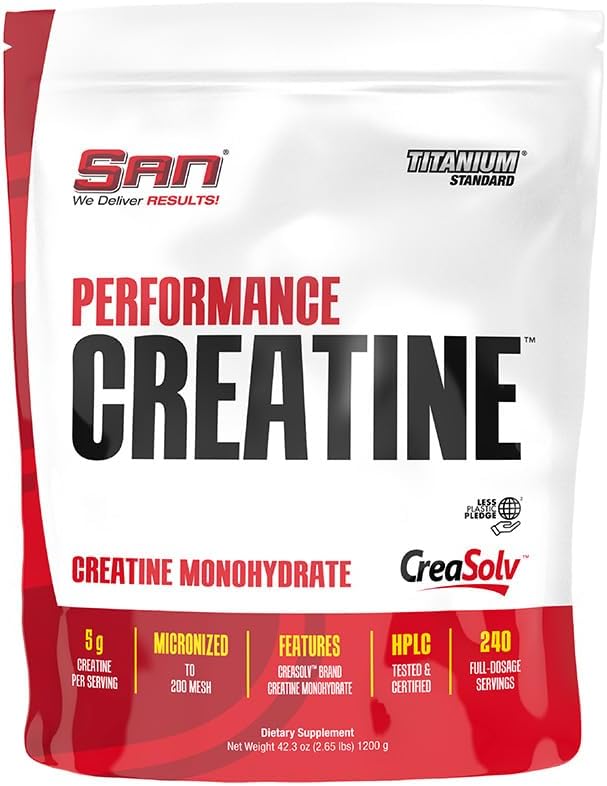 SAN Performance Creatine 1200g - 근육 성장 및 운동 성능 지원, 240 서빙