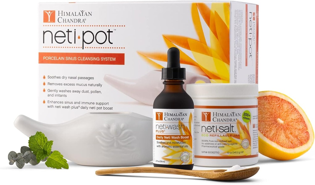 Himalayan Chandra Neti Pot 완전한 Sinus Cleansing 체계 시동기 장비