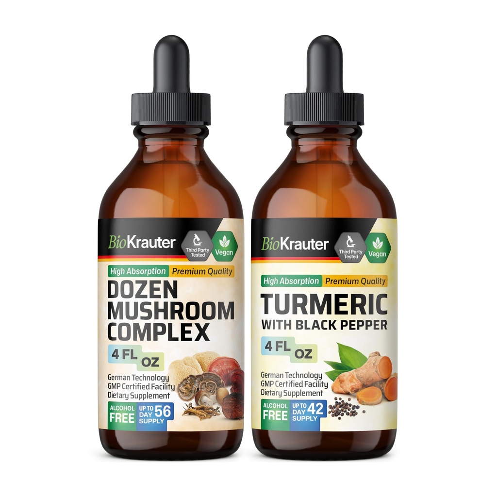 Dozen Mushroom Tincture 4 Fl. Oz. & 심황 Tincture 4 Fl. Oz.