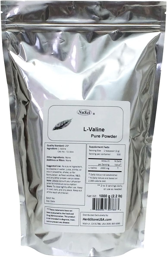 L-Valine 순수한 아미노산 분말 (1000g (2.2 Lb))