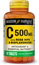 MASON NATURAL 비타민 C 500 mg, 로즈 엉덩이 & Bioflavonoids와 더불어, 면역성 지원 & 산화를 억제하는 공식, 90의 정제