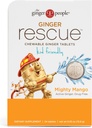 Ginger People Ginger Rescue® Chewable Tablets Drug Free Digestive Health, 5.5 oz Chewable Tablets, Mighty Mango flavor, Kid Friendly, 0.55 Oz, 24 Count (패키지 1)