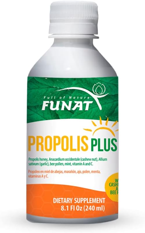 전체 기능 FUNAT 프로 폴리스 플러스 폴 , 마늘, 비타민 C 및 비타민 A 8.1 Fl Oz, 240 ml | 면역 지원, 몸의 방어를 밀어