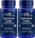 수명 연장 최적화 된 Folate (L-Methylfolate) 1700 mcg DFE, 180 Veg 정제 (팩 2)