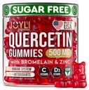 JOYLI Quercetin Gummies - Bromelain 아연 비타민 C & 비타민 D3 - 면역 체계 & 알레르기를 위한 Quercetin 보충교재 500MG - 아이와 성인을 위한 Quercetin - 60 Quercetin Chewable