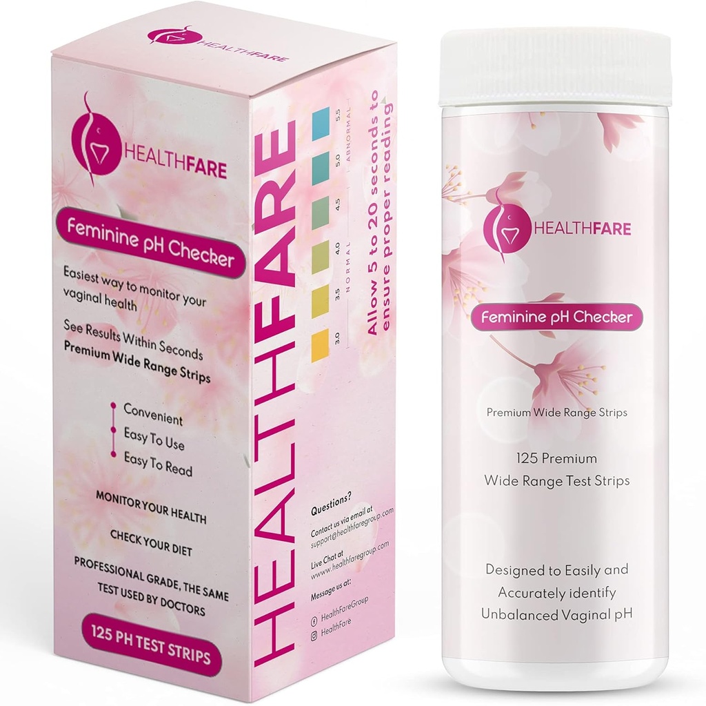Healthfare Feminine pH 검사기 시험은 Intimate 건강, 균형 PH 수준 3.0-5.5를 감시하기 위하여 벗깁니다 | 여성 질 알칼리성 & 산성도 균형을 위한 정확한 시험 장비 [125 지구]