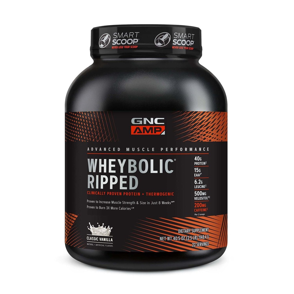 GNC AMP Wheybolic Ripped - 클래식 바닐라 (22 서빙)