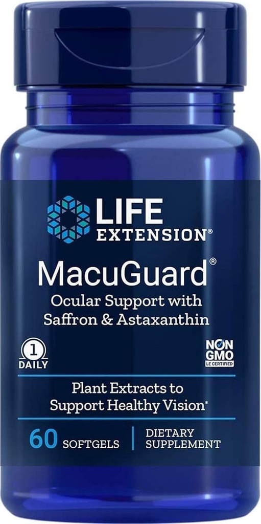수명 연장 Macuguard Ocular 지원 플러스 Astaxanthin, 60 softgels