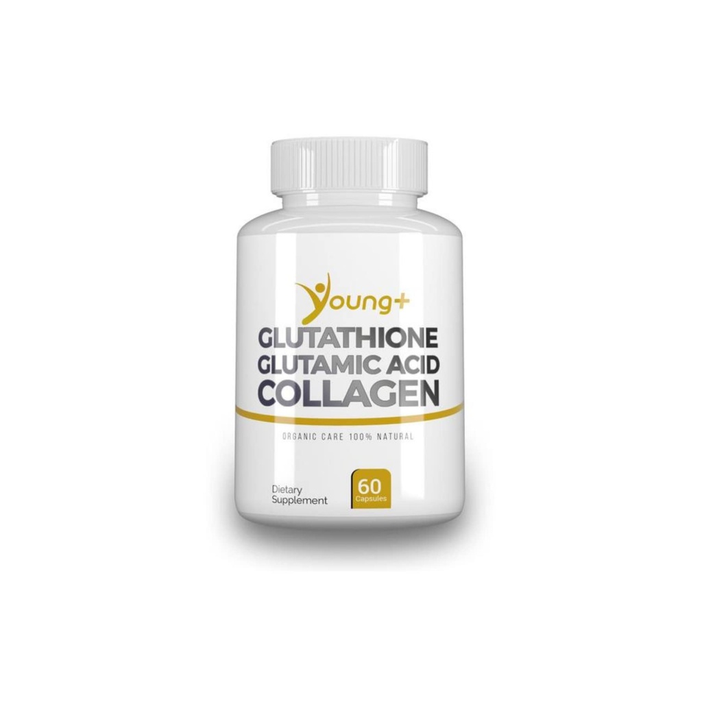 젊은+ Glutathione, 글루타민 산 및 교원질. 산화 보충교재 - 1000mg의 60의 캡슐