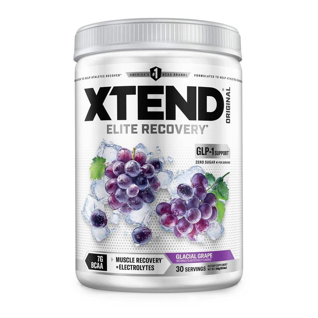 Xtend XTEND 본래 BCAA 분말 7g BCAA와 2.5g L 글루타민, 설탕 남자 & 여자를 위한 아미노산을 가진 자유로운 포스트 운동 근육 회복 음료, 30의 서빙