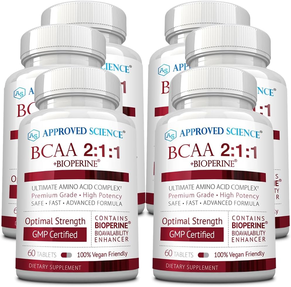 승인 된 과학 BCAA 보충 - 360 정제 - 2400mg - 성능과 강화 근육 발달 증가 - L 루신, L-Isoleucine, L-Valine - 미국에서 만든, 비 GMO