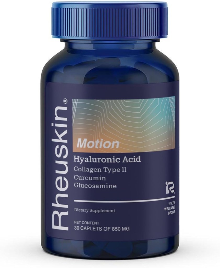 모션 – 고급 관절 지원: Hyaluronic 산 + Glucosamine + Curcumin + 유형 II Collagen – 융통성, 이동성 & 안락 – 30 Caplets 850 mg