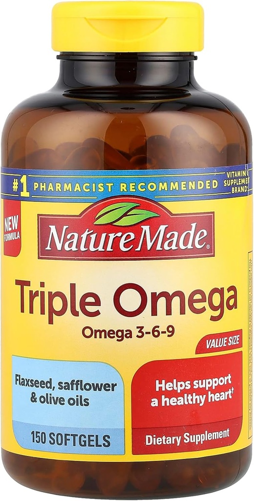 트리플 오메가 3-6-9, 150 Softgels 가치 크기, 심장 건강을 위한 오메가 보충교재