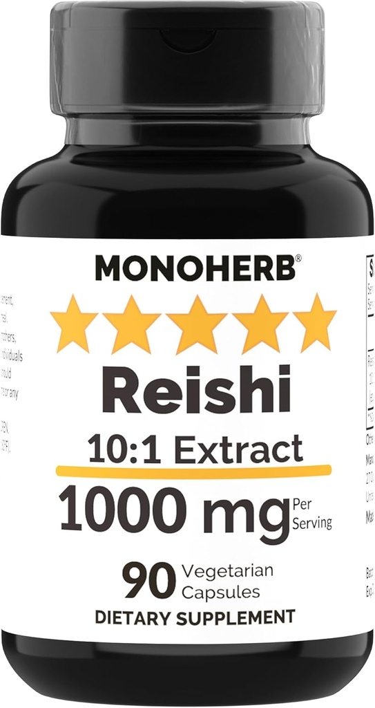 MONOHERB Reishi 버섯 추출물 1000 mg - 90 채식 캡슐