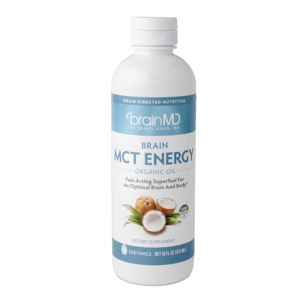 Amen BrainMD 두뇌 MCT 에너지 - 16 fl oz - 두뇌 및 신체 에너지 지원 - 초점 및 불안 개선 - 깨끗하고 빠른 행동 - 글루텐 무료 - 31 서빙