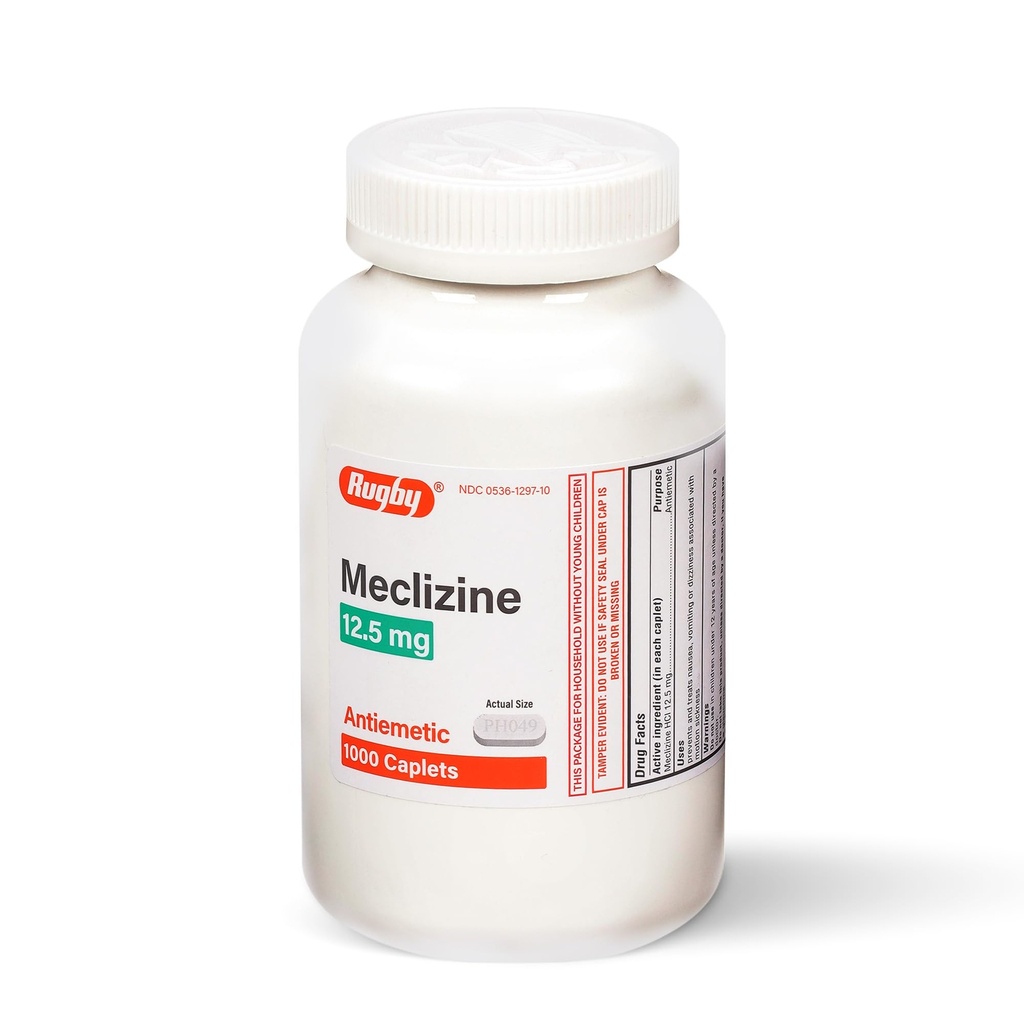 럭비 Meclizine 12.5 mg 운동 Sickness– 여행 및 크루즈 Essentials, 1000 Caplets와 관련된 증상에 대한 항균 캡슐