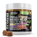 개를위한 여행 Chews Nausea 구호 | Ginger L-Tryptophan Chamomile Passion Flower L-Theanine Peppermint Valerian Root Fennel Licorice Root Marshmallow Root Slippery Elm Melatonin Chew