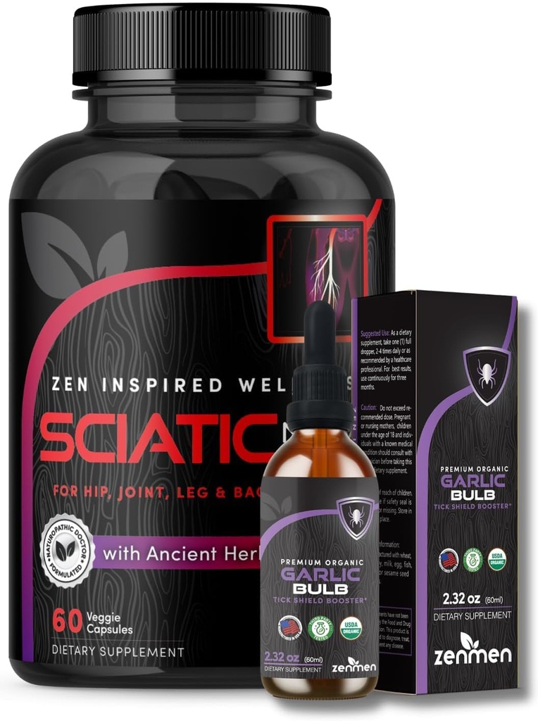 Zenmen Garlic Tincture 및 Sciatic Nerve 지원 번들