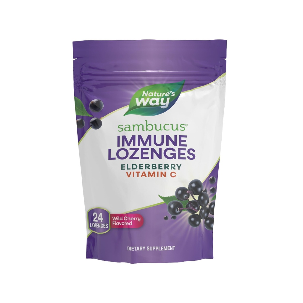 자연의 방법 Sambucus Immune Lozenges, 높은 Potency 비타민 C, Elderberry, 야생 체리 맛, 24 Lozenges (패키지 May Vary)