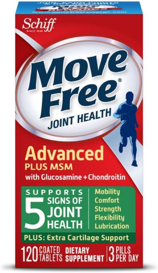 무료 고급 플러스 MSM 이동, 120 정제 - Glucosamine 및 Chondroitin과 합동 건강 보충교재 (12의 포장)