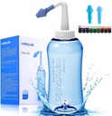 Darate Neti Pot Sinus Rinse Bottle, Nose Wash Cleaner Pressure Rinse Nasal Irrigation for Adult & Kid BPA 무료 스티커 온도계 (500ML)