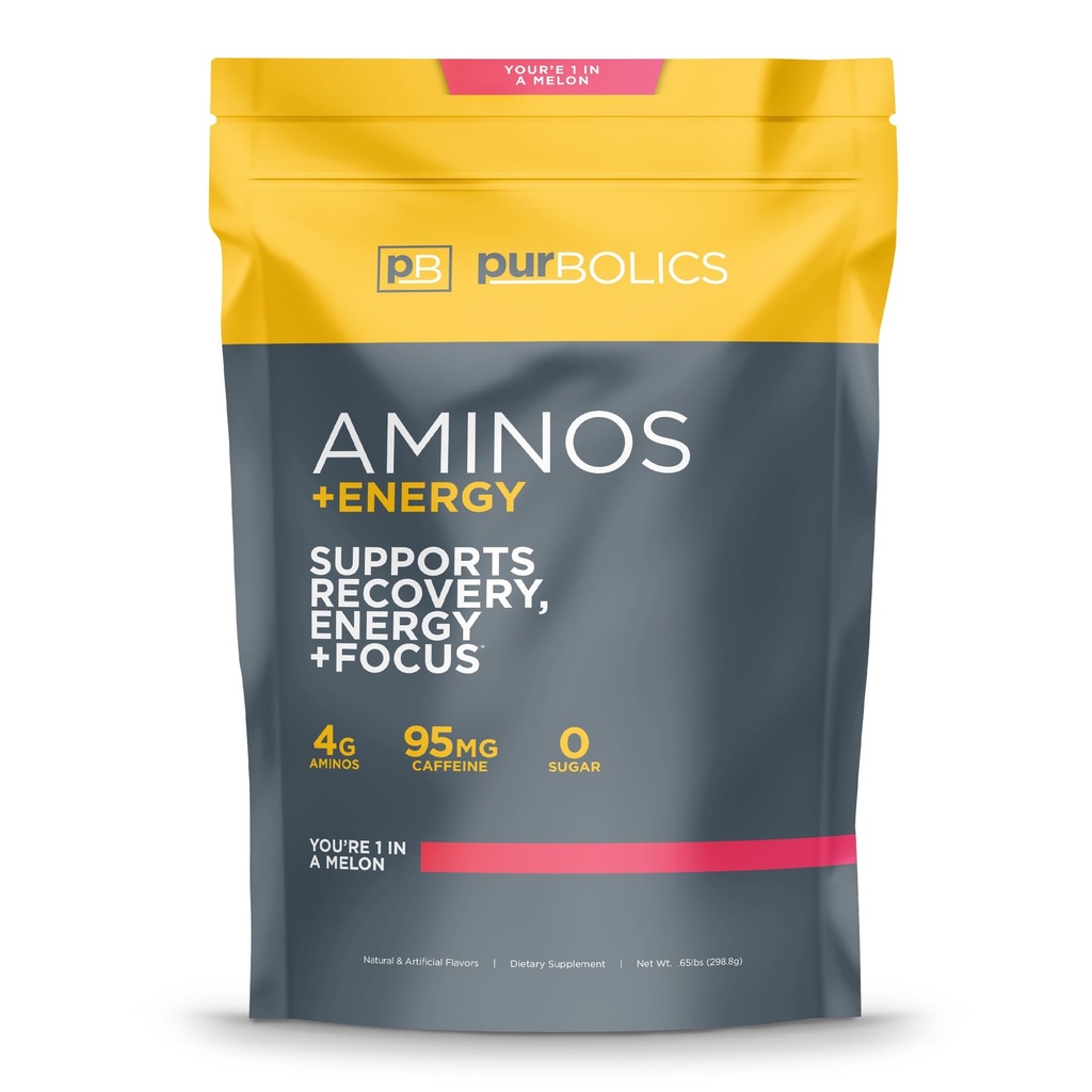 갑상선 Aminos + Energy | 복구, 에너지 및 초점 지원 | 카페인 95mg, 설탕 0개 & 60개 (멜론 1개)