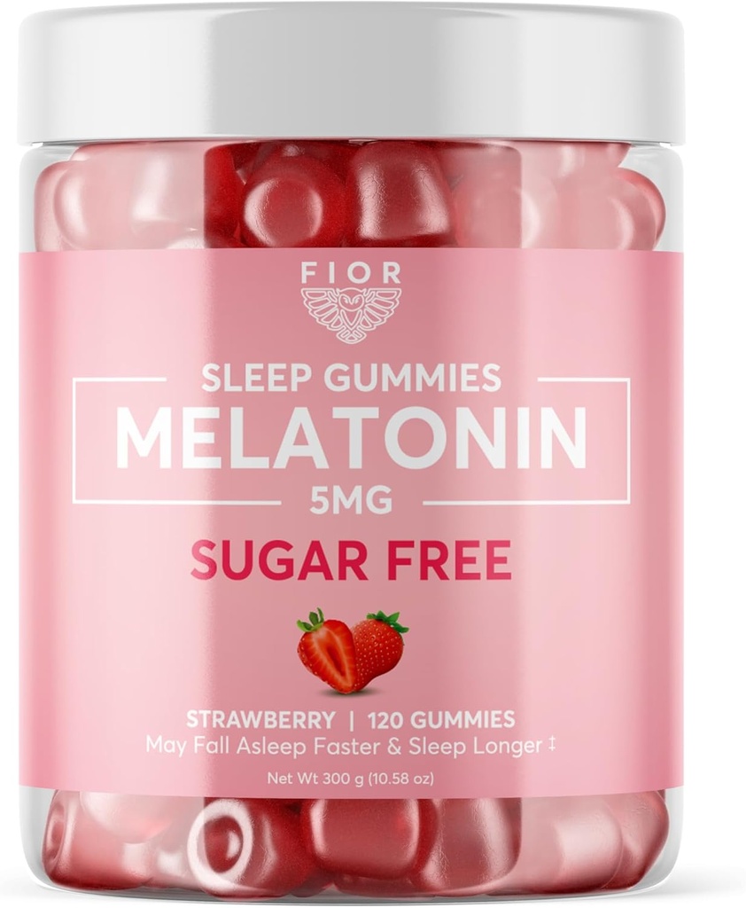 FIOR Melatonin Gummies (수가 무료 딸기, 120)