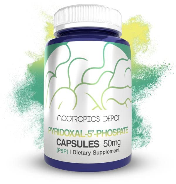 Pyridoxal-5'- 인산염 캡슐 (P5P) | 50mg | 비타민 B6의 활성 형태 | 365 개 | Nootropics 저장소