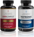 VITASEI Liver Cleanse Detox & Repair, 여성 및 남성용 Liver Complex 캡슐 (60 캡슐) + 남성용 Testronix 부스터 (60 캡슐)