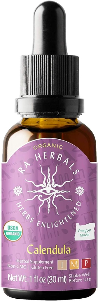 Ra Herbals Organic Calendula 액체 추출물 - 해독 지원 - 1 fl oz