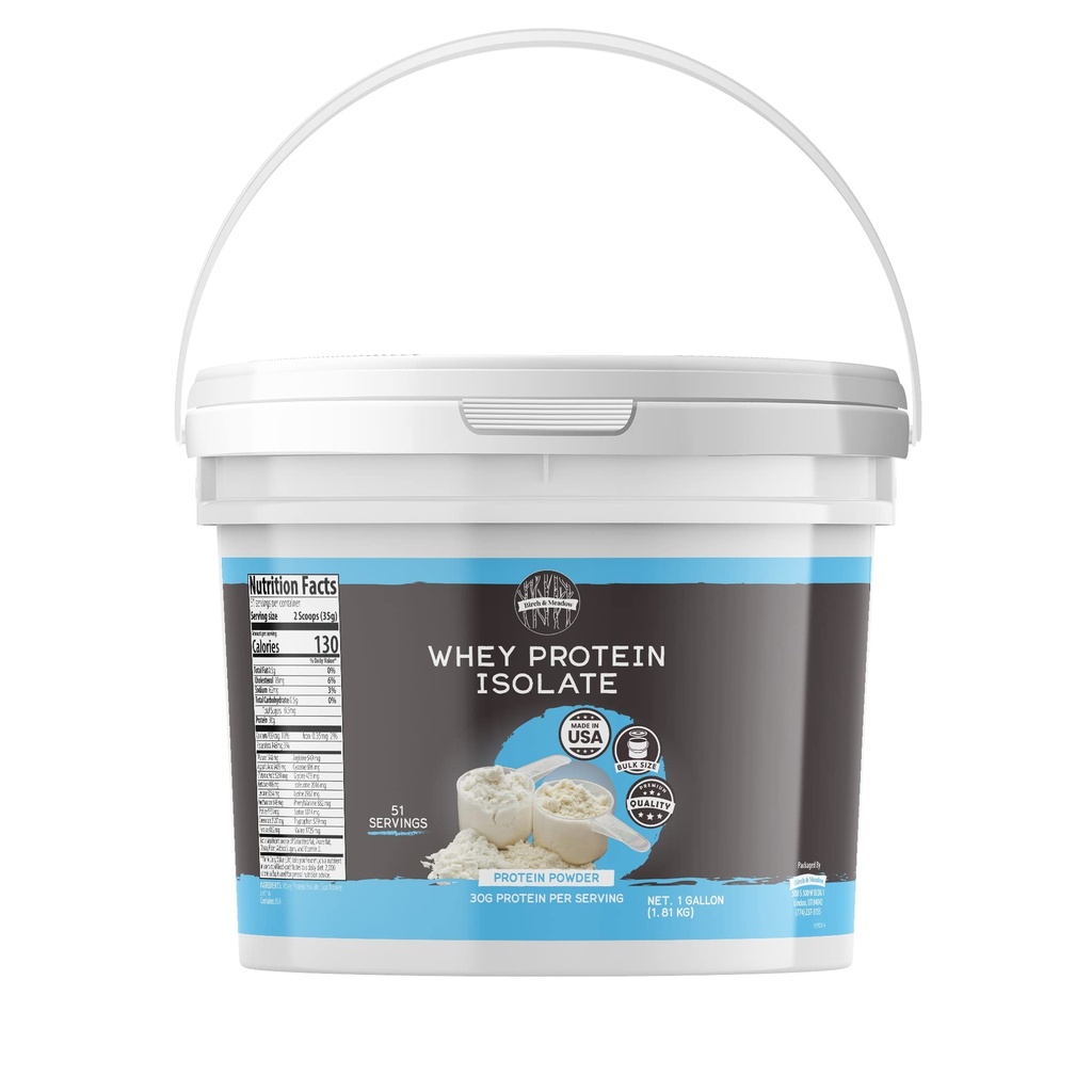 BIRCH & MEADOW Whey Protein Isolate Powder의 1 갤런, 운동 보충, 불발명