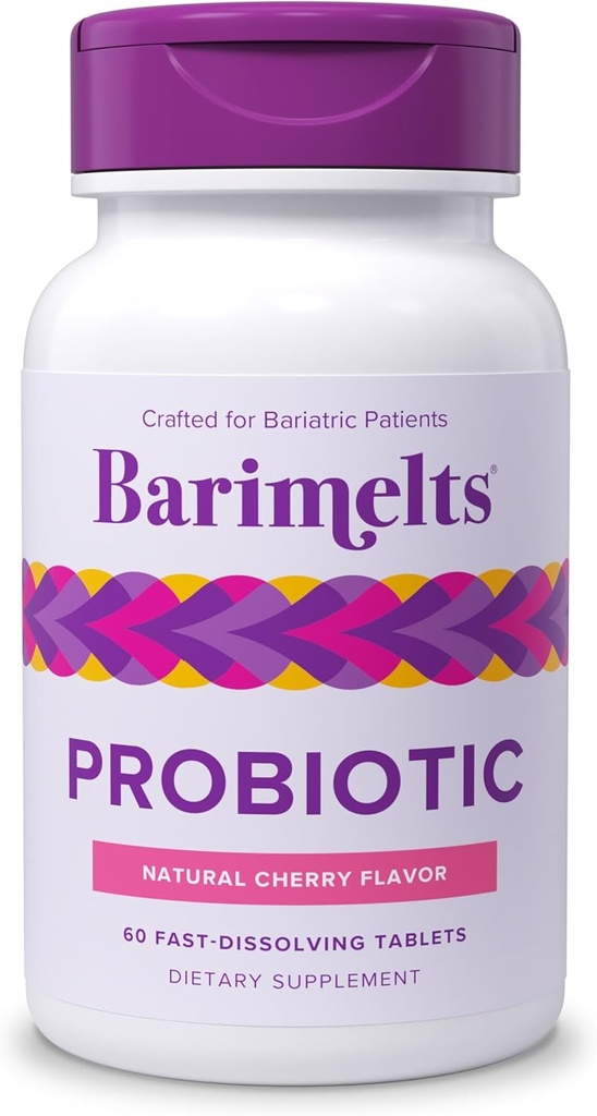 Barimelts Probiotic, 5 억 CFU - 60 빠른 용해 정제 (2 개월 공급) - 여성을위한 설탕 무료 Probiotics, Bariatric 수술 후 Gut Health 지원