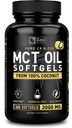 순수한 MCT 기름 캡슐 (360 Softgels | 3000mg) 4 달 공급 Keto 알약 w Unrefined 코코넛 - C10 & C8 뇌 연료, 에너지, Octane Ketosis